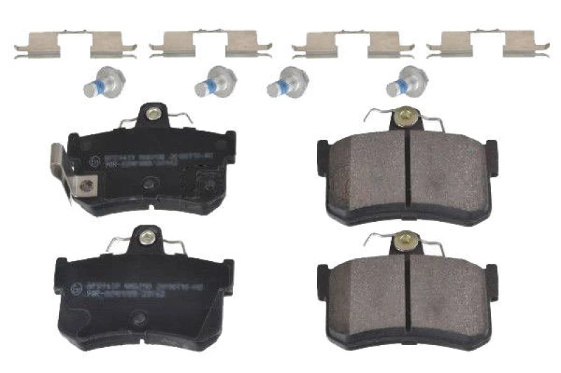 Image of SWAG 33 10 7533 Brake pad set Rear Axle, with acoustic wear warning, with fastening/mounting material, with fastening material Brake Pad Set,disc bra