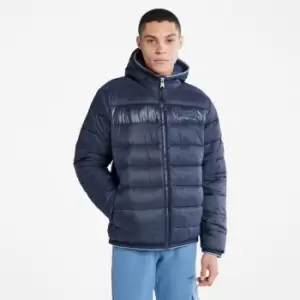 Image of Timberland Garfield Hooded Puffer Jacket For Men In Navy, Size L