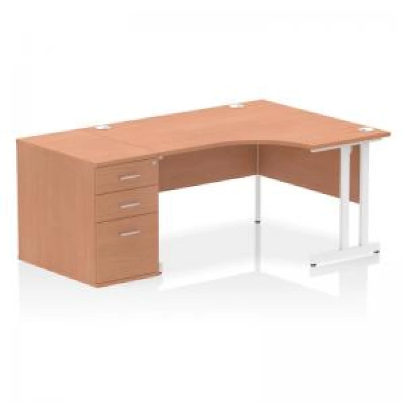 Image of Dynamic Office Solutions Impulse 1400mm Cantilever Right Crescent Desk Workstation I004282