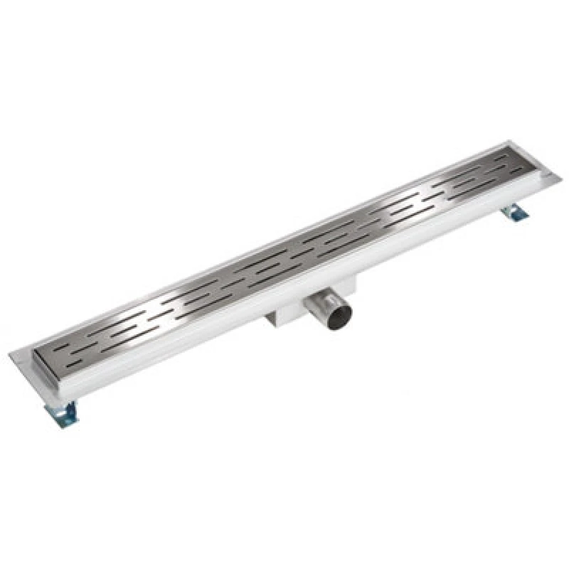 Image of Tectake Shower Drain - Linear Shape, Stainless Steel, Odour Stop And Hair Strainer 70 Cm - Grey