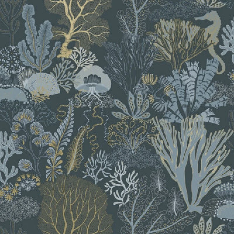 Image of Holden Decor Underwater World Wallpaper Navy Blue / Gold Holden 14341