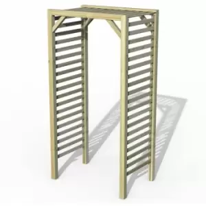 Image of Forest Garden - Forest Contemporary Slatted Garden Arch 3'8 x 2'5 - Natural Timber