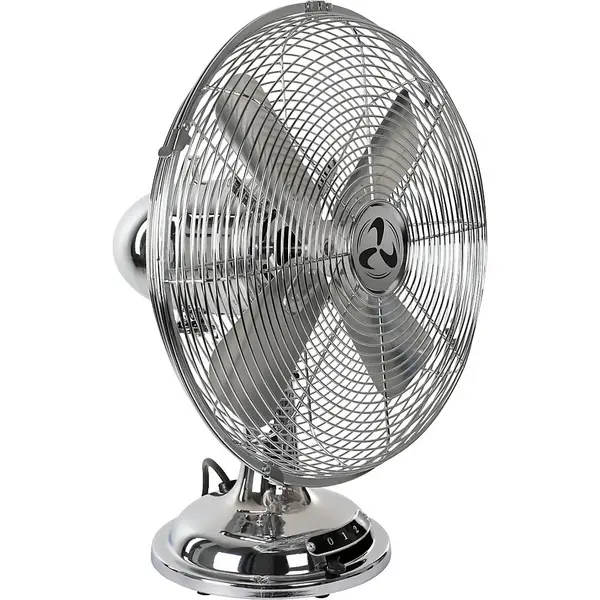 Image of Desk Fan HxWxD 424 x 340 x 280 mm Rotor Blade A˜ 300 mm Chrome Plated