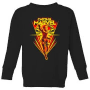 Image of Captain Marvel Freefall Kids Sweatshirt - Black - 11-12 Years