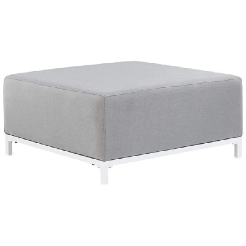Image of Beliani Ottoman Rovigo Fabric Light Grey