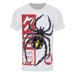 Image of Unorthodox Collective Mens Spider Skull Tattoo T-Shirt (XXL) (White/Red/Purple)