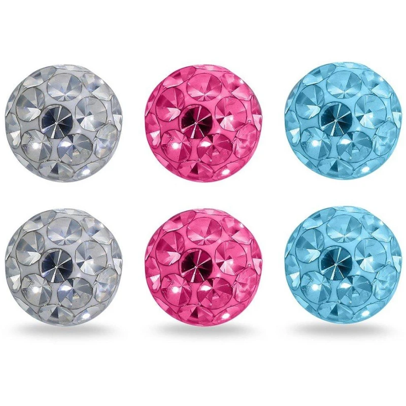 Image of Be You Sterling Silver Crystal Ball Set of 3 Stud Earring Silver One Size