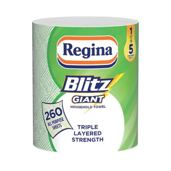 image of Regina Blitz Giant Household Towels 3-Ply Single Roll 260 Sheets C008157