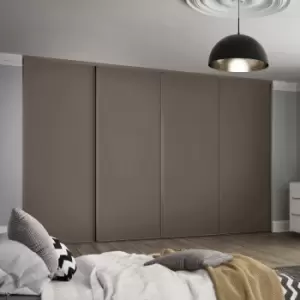 Image of Spacepro Classic 4 Door Sliding Wardrobe Kit Stone 2370 x 2260mm in Grey Steel/MFC