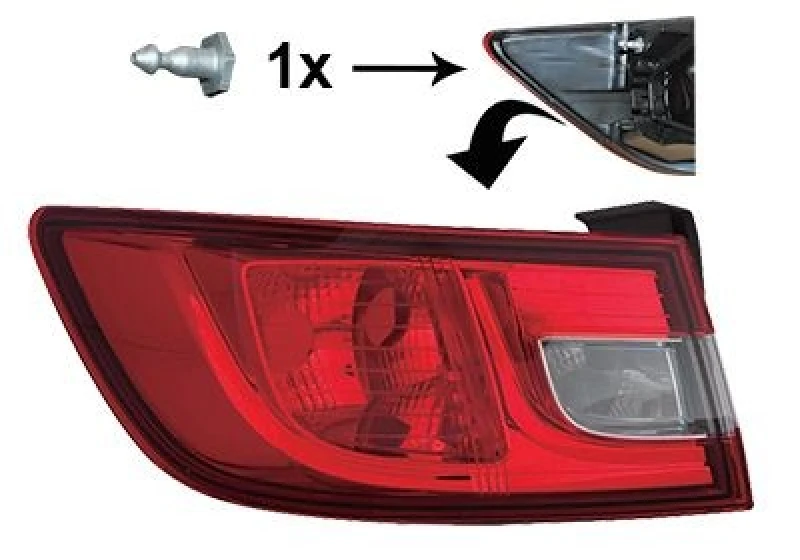 Image of VAN WEZEL 4373931 Rear light Outer section, without bulb holder, Left Combination Rearlight (391)