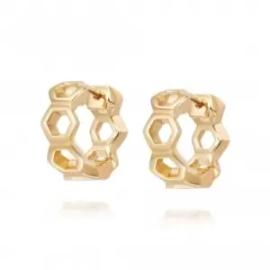 image of Malala Huggie Hoop 18ct Gold Plate Earrings HUG07_GP