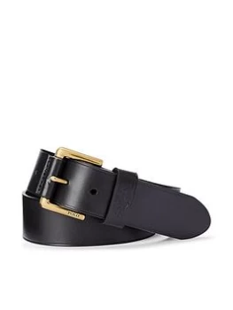 Image of Polo Ralph Lauren Classic Leather Jeans Belt - Black, Size 34, Men