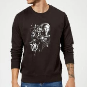 Image of Avengers Endgame Mono Heroes Sweatshirt - Black - M