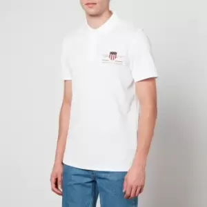 Image of GANT Archive Shield Pique Cotton Polo Shirt - M
