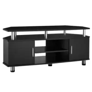 Image of Homcom TV Entertainment Unit With Raised Shelf 2 Cupboards Black