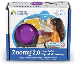 image of Learning Resources Zoomy 2.0 Handheld Microscope Purple.