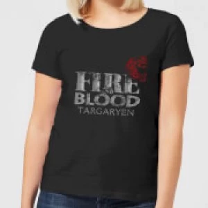 image of Game of Thrones Fire And Blood Womens T-Shirt - Black - 3XL