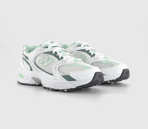 Image of New Balance White With New Spruce And Clay Ash 530 Shoes Mint Female 5 208899UK