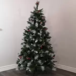 Image of 6ft (180cm) Avatika Frosted Pine Christmas Tree With Cones 620 tips