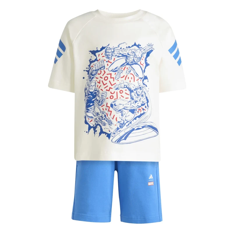 Image of Adidas Baby t-shirt and shorts set adidas Marvel Avengers Blanc Unisex 18/24 mois