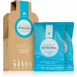 Image of BEN&ANNA Natural Shower Gel shower flakes Blue Basil 2x20 g