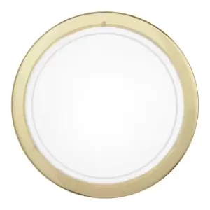 Image of Wall Flush Ceiling Light Brass Shade White Clear Glass Painted Bulb E27 1x60W