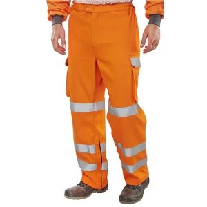 Image of Click Arc Flash Trouser GORT Fire Retardant Hi Vis Orange 32 Tall Ref