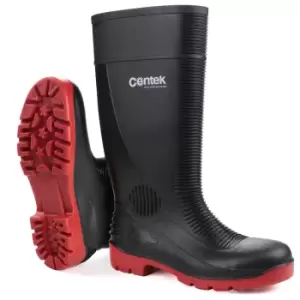 Image of Centek Unisex FS338 Compactor Waterproof Safety Wellington Boots (9 UK) (Black/Red)