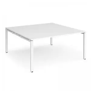 Image of Adapt boardroom table starter unit 1600mm x 1600mm - white frame and
