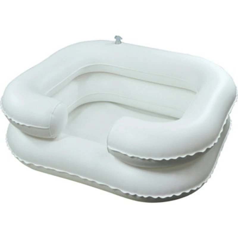 Image of Loops Inflatable Bath Basin - Portable Hair Washing Basin - Drainage Hole Neck Recess Multi