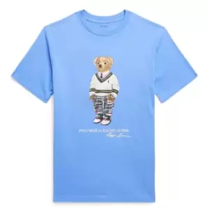 Image of Polo Ralph Lauren Boys Bear Logo T Shirt - Blue