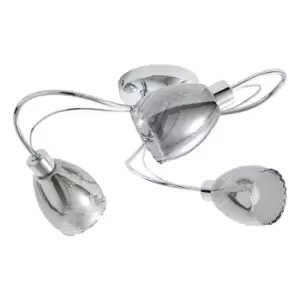 image of Spa Veria 3 Light Ceiling Light Smoke Glass and Chrome