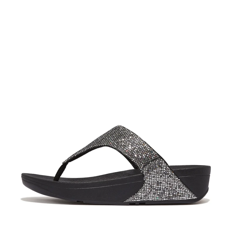 Image of FitFlop Womens sandals FitFlop Lulu Toe Post - Glitterball Argente Female 42