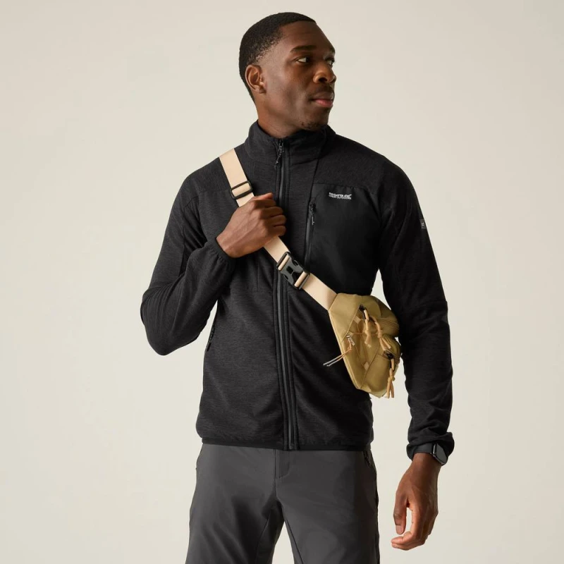 Image of Regatta Mens Scaris Full Zip Marl Fleece in Dark Grey Size: Small Dark Grey Male S