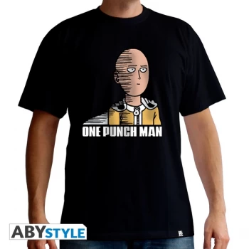 image of One Punch Man - Saitama Fun Mens Large T-Shirt - Black