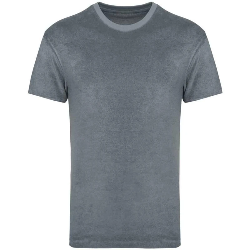 Image of Native Spirit Mens Terry Towel T-Shirt in Mid Grey Size: Large Mid Grey Male L