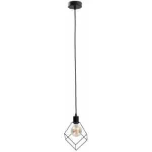 Image of Keter Lighting - Keter Ruben Wire Frame Pendant Ceiling Light Black, 22cm, 1x E27