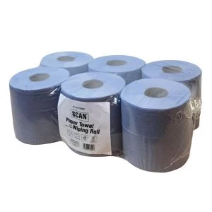 Image of Scan Paper Towel Wiping Roll 2-Ply 176mm x 150m (Pack 6)
