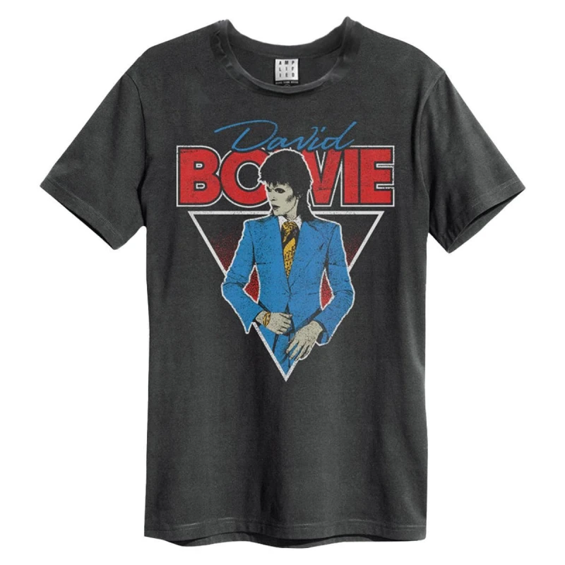 Image of Amplified Amplified Men Bootleg David Bowie T-Shirt in Charcoal Size: Small Charcoal S Male 5063470045846