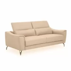 image of Interiors By Ph 3 Seater Leather Sofa Stone