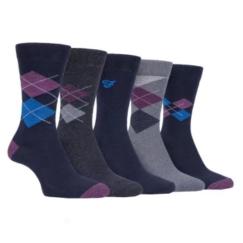 Image of Farah 5 Pack Cotton Socks - Blue