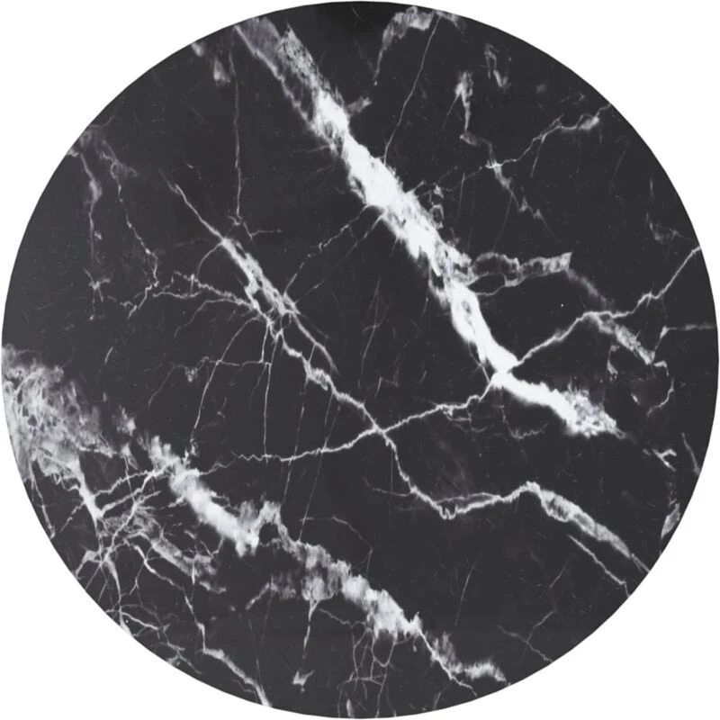 Image of VIDAXL Table Top Black Ø60x0.8cm Tempered Glass with Marble Design vidaXL 8720286055960
