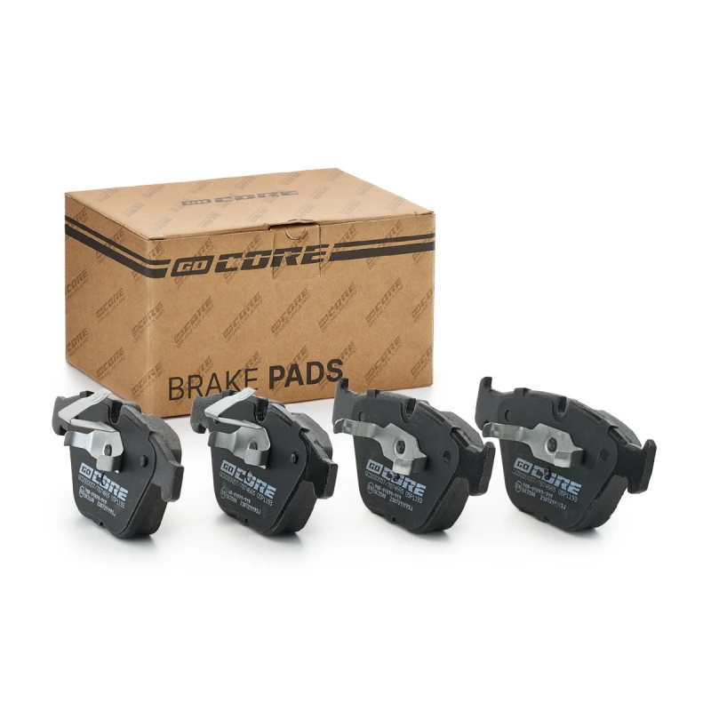 Image of goCORE GCD020057 Brake pad set Front Axle, prepared for wear warning indicator, without accessories, with anti-squeak plate Brake Pad Set,disc brake