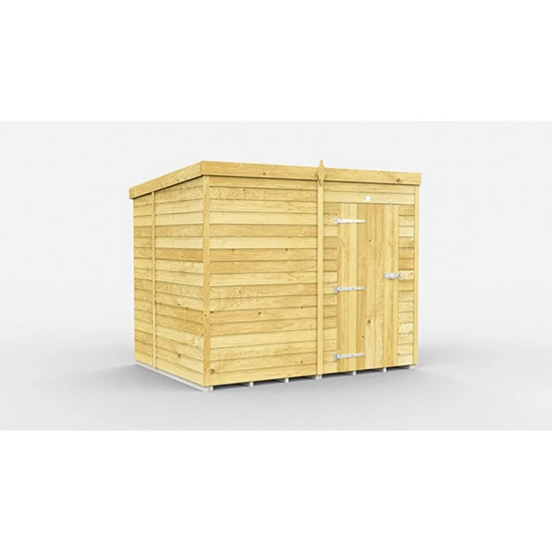 Image of Buttercup Farm 7 x 7 Feet Pent Shed - Single Door W/O Windows - L214 x W214 x H201cm in Brown Brown Unisex
