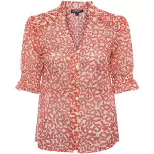 Image of French Connection Helena Recycled Crinkle Georgette Top - Red