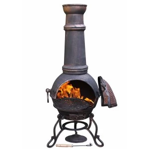 Image of Gardeco Extra-Large Toledo Chiminea - Bronze