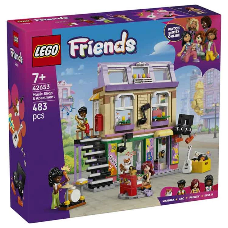 Image of LEGO Friends Music Shop & Apartment Building Set Pretend-Play Toy 42653 1025667