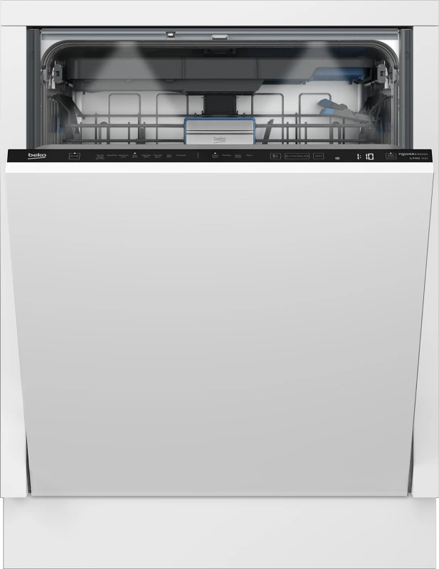 Image of Beko PowerIntense BDIN38550PF Fully Integrated Full Size Dishwasher - Black Control Panel - B Rated