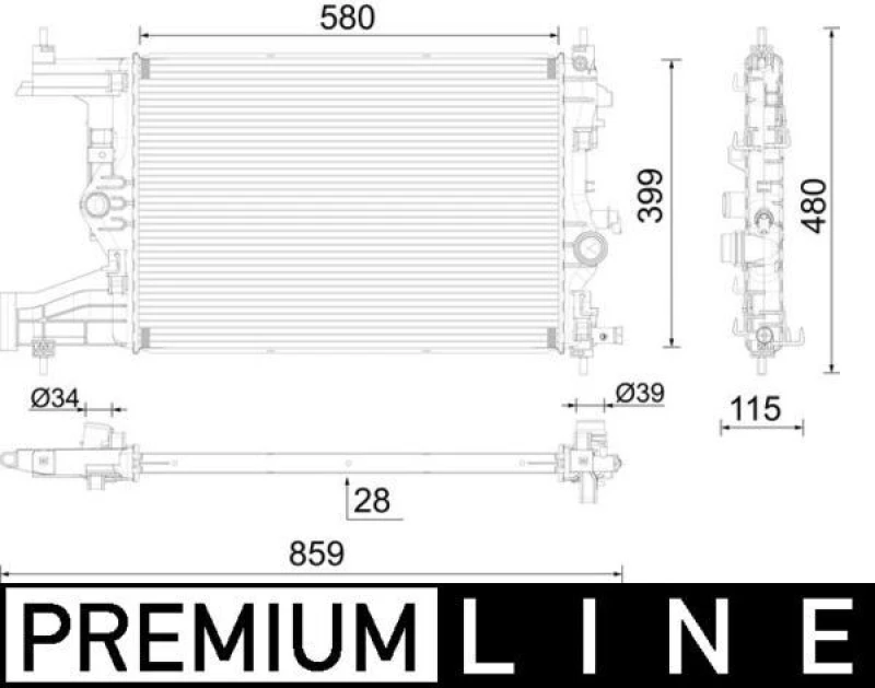 Image of Engine radiator MAHLE CR 2116 000P