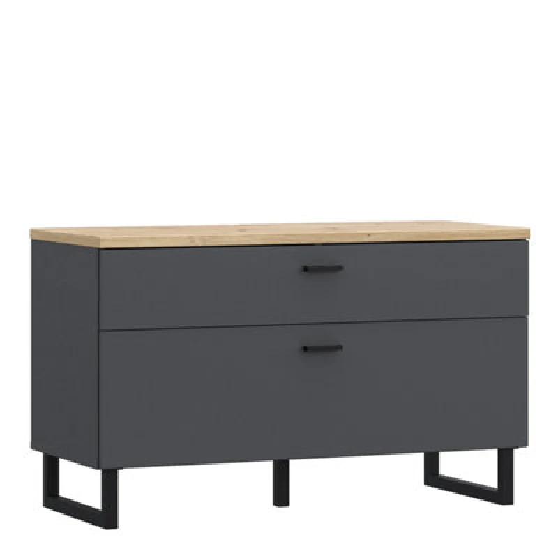 Image of Furniture To Go Klara TV Unit With 1 Drawer 1 Flip Door In Grey And Oak